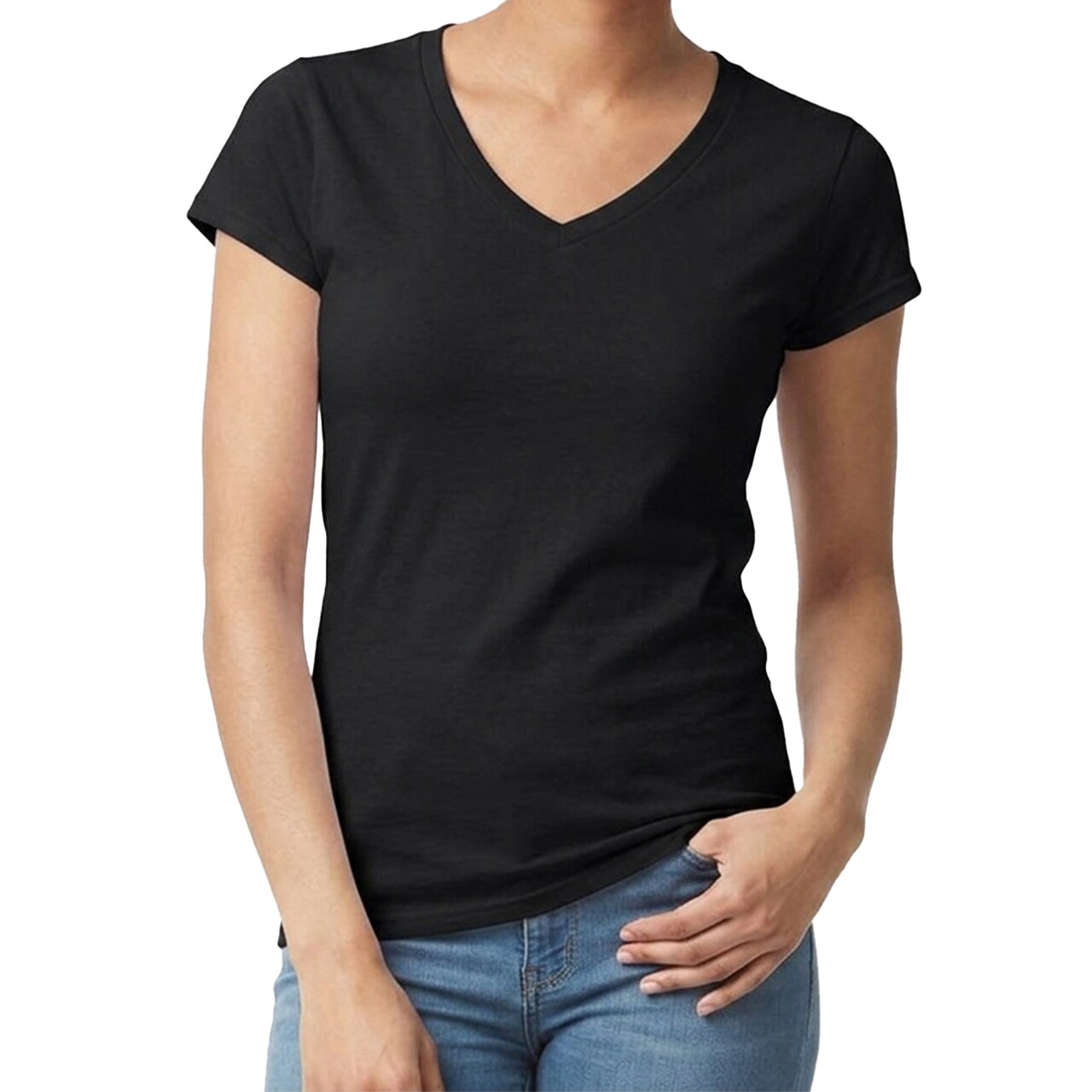 Gildan Softstyle Women's V-Neck T-Shirt, Cotton Tee for Custom Printing & Crafts